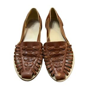 Nisolo Tan Leather Woven Sandals